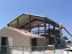 Steel Building Framing on CMU